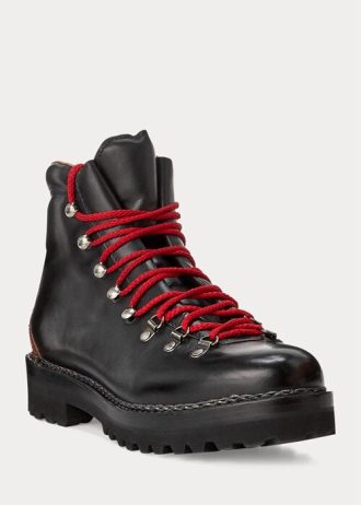 Černé pánské boty z teletiny Ralph Lauren Fidel