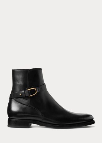 Černé pánské boty z teletiny Ralph Lauren Welington