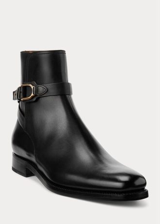 Černé pánské boty z teletiny Ralph Lauren Welington