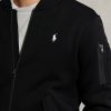 Černé pánské bundy Ralph Lauren Double-Knit Bomber