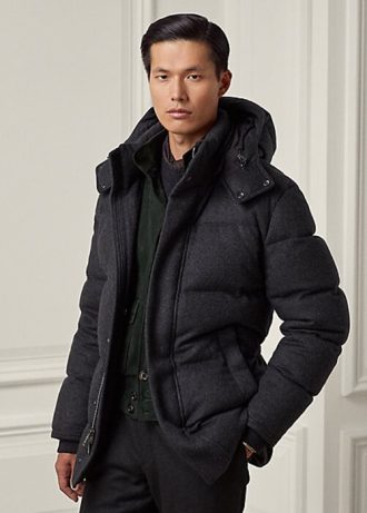 Černé pánské bundy ze směsi vlny Ralph Lauren Cameron