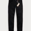 Černé pánské džíny Ralph Lauren Slim Fit černé na černé Selvedge Jeans