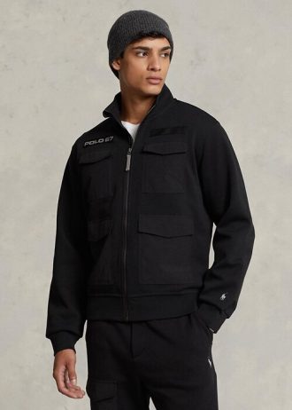 Černé pánské hybridní bundy Ralph Lauren odpuzující vodu
