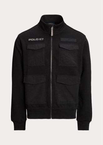 Černé pánské hybridní bundy Ralph Lauren odpuzující vodu