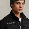 Černé pánské hybridní bundy Ralph Lauren odpuzující vodu