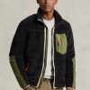 Černé pánské hybridní bundy Ralph Lauren proti větru