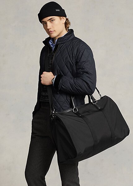 Černé pánské hybridní tašky Ralph Lauren s koženým lemem Černé pánské hybridní tašky Ralph Lauren s koženým lemem