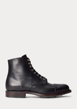 Černé pánské kožené boty Ralph Lauren
