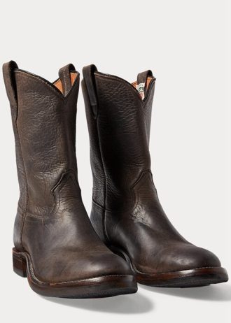 Černé pánské kožené boty Ralph Lauren