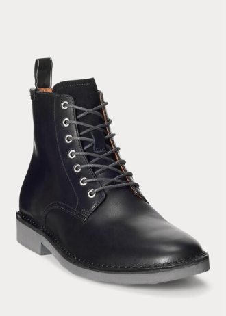 Černé pánské kožené boty Ralph Lauren Talan
