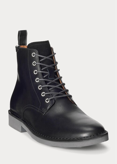 Černé pánské kožené boty Ralph Lauren Talan Černé pánské kožené boty Ralph Lauren Talan
