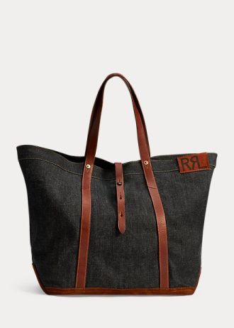 Černé pánské kožené džínové kabelky Ralph Lauren