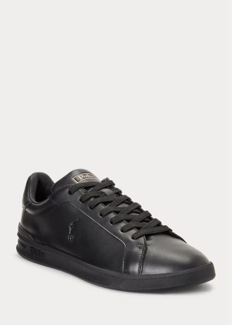 Černé pánské kožené tenisky Ralph Lauren Heritage Court II