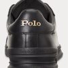 Černé pánské kožené tenisky Ralph Lauren Heritage Court II