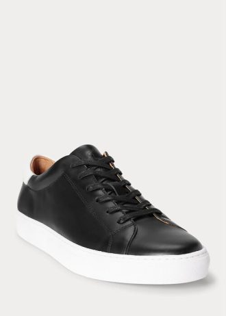 Černé pánské kožené tenisky Ralph Lauren Jermain