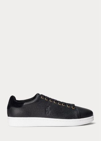 Černé pánské kožené tenisky Ralph Lauren Wilton