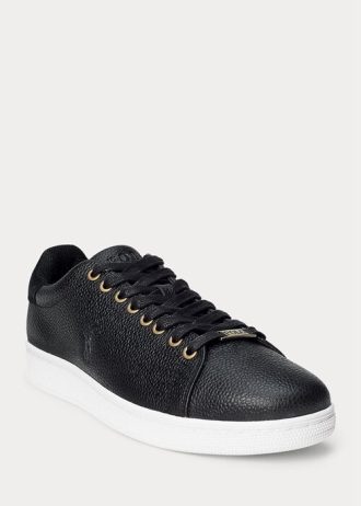 Černé pánské kožené tenisky Ralph Lauren Wilton