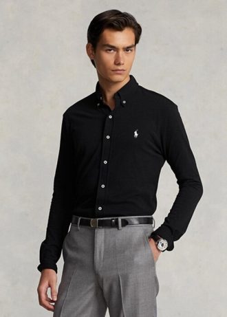 Černé pánské košile z peříčkové síťoviny Ralph Lauren