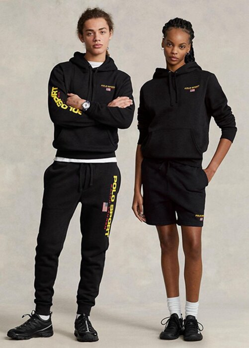 Černá pánská mikina Ralph Lauren Polo Sport Fleece s kapucí Černá pánská mikina Ralph Lauren Polo Sport Fleece s kapucí