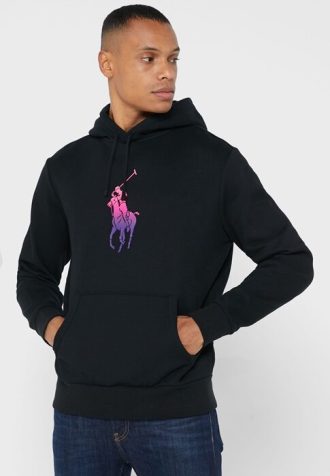 Černá pánská mikina s kapucí Ralph Lauren Graphics