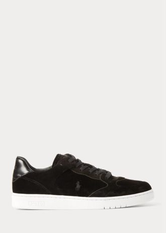 Černé pánské nízké tenisky Ralph Lauren Court Velvet