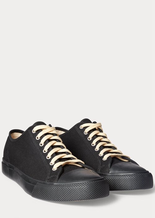 Černé pánské plátěné tenisky Ralph Lauren Černé pánské plátěné tenisky Ralph Lauren