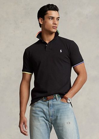 Černé pánské polokošile Ralph Lauren Classic Fit Mesh Polo