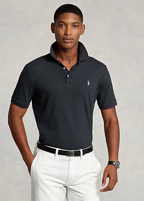 Černé pánské polokošile Ralph Lauren Classic Fit z měkké bavlny Černé pánské polokošile Ralph Lauren Classic Fit z měkké bavlny