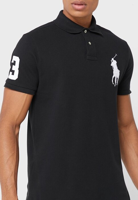 Černé pánské polokošile Ralph Lauren Logo Černé pánské polokošile Ralph Lauren Logo