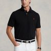 Černé pánské polokošile Ralph Lauren The Iconic Mesh Polo