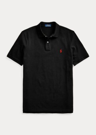 Černé pánské polokošile Ralph Lauren The Iconic Mesh Polo