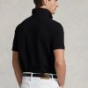 Černé pánské polokošile Ralph Lauren The Iconic Mesh Polo