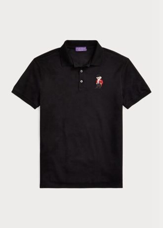 Černé pánské polokošile Slim Fit Bear značky Ralph Lauren