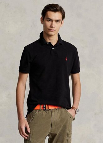 Černé pánské polokošile Slim Fit Mesh Polo od Ralph Lauren