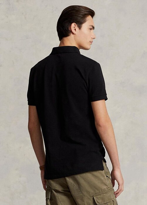 Černé pánské polokošile Slim Fit Mesh Polo od Ralph Lauren Černé pánské polokošile Slim Fit Mesh Polo od Ralph Lauren