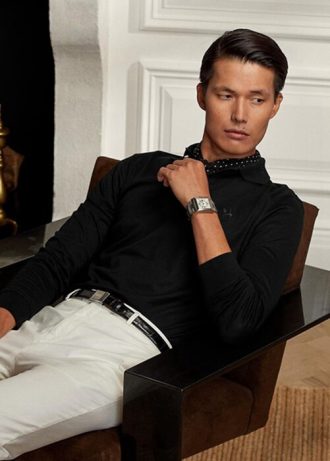 Černé pánské polokošile Slim Fit Pique Ralph Lauren Custom