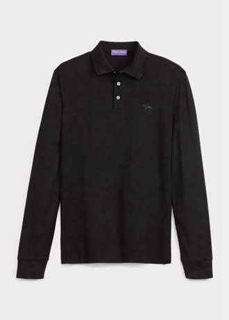 Černé pánské polokošile Slim Fit Pique Ralph Lauren Custom