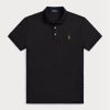 Černé pánské polokošile z měkké bavlny Ralph Lauren Custom Slim Fit Černé pánské polokošile z měkké bavlny Ralph Lauren Custom Slim Fit