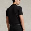Černé pánské polokošile z měkké bavlny Ralph Lauren Custom Slim Fit Černé pánské polokošile z měkké bavlny Ralph Lauren Custom Slim Fit