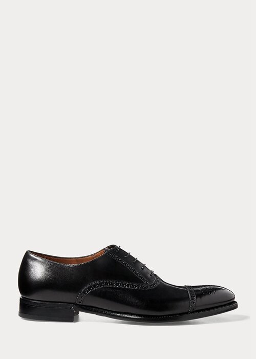 Černé pánské společenské boty Ralph Lauren Denver Cap-Toe Shoe Černé pánské společenské boty Ralph Lauren Denver Cap-Toe Shoe