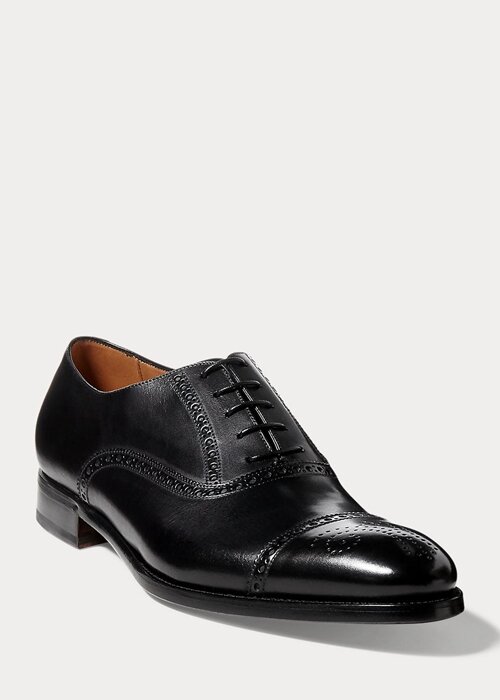 Černé pánské společenské boty Ralph Lauren Denver Cap-Toe Shoe Černé pánské společenské boty Ralph Lauren Denver Cap-Toe Shoe