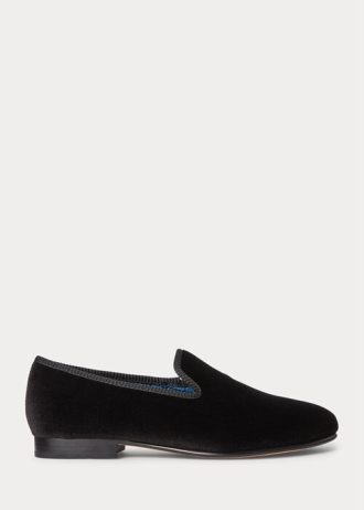 Černé pánské společenské boty Ralph Lauren Paxton Velvet