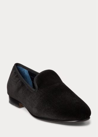 Černé pánské společenské boty Ralph Lauren Paxton Velvet