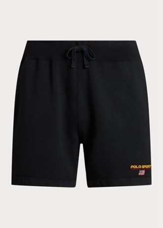 Černé pánské sportovní fleecové kraťasy Ralph Lauren Polo