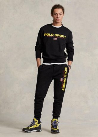 Černá pánská sportovní fleecová mikina Ralph Lauren Polo