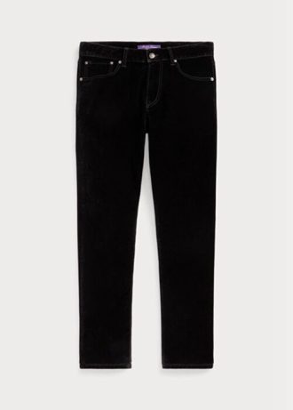 Černé pánské strečové sametové džíny Ralph Lauren Slim Fit