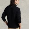 Černé pánské svetry Ralph Lauren síťované bavlněné svetry se čtvrtky na zip