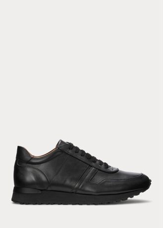 Černé pánské tenisky Ralph Lauren Ethan z telecí kůže