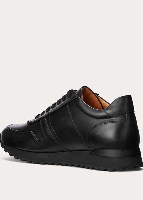 Černé pánské tenisky Ralph Lauren Ethan z telecí kůže Černé pánské tenisky Ralph Lauren Ethan z telecí kůže