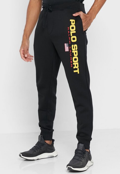 Černé pánské tepláky Ralph Lauren Logo Černé pánské tepláky Ralph Lauren Logo